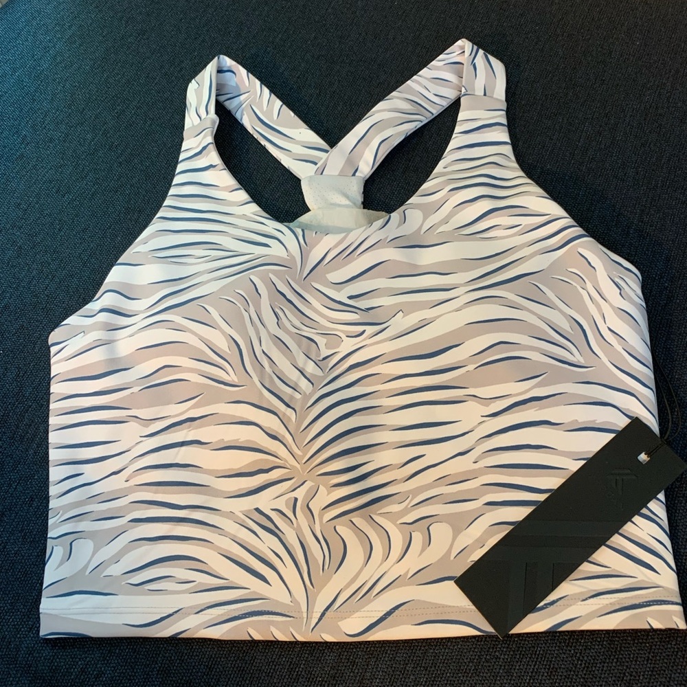 Activewear bra top “blue zebra”